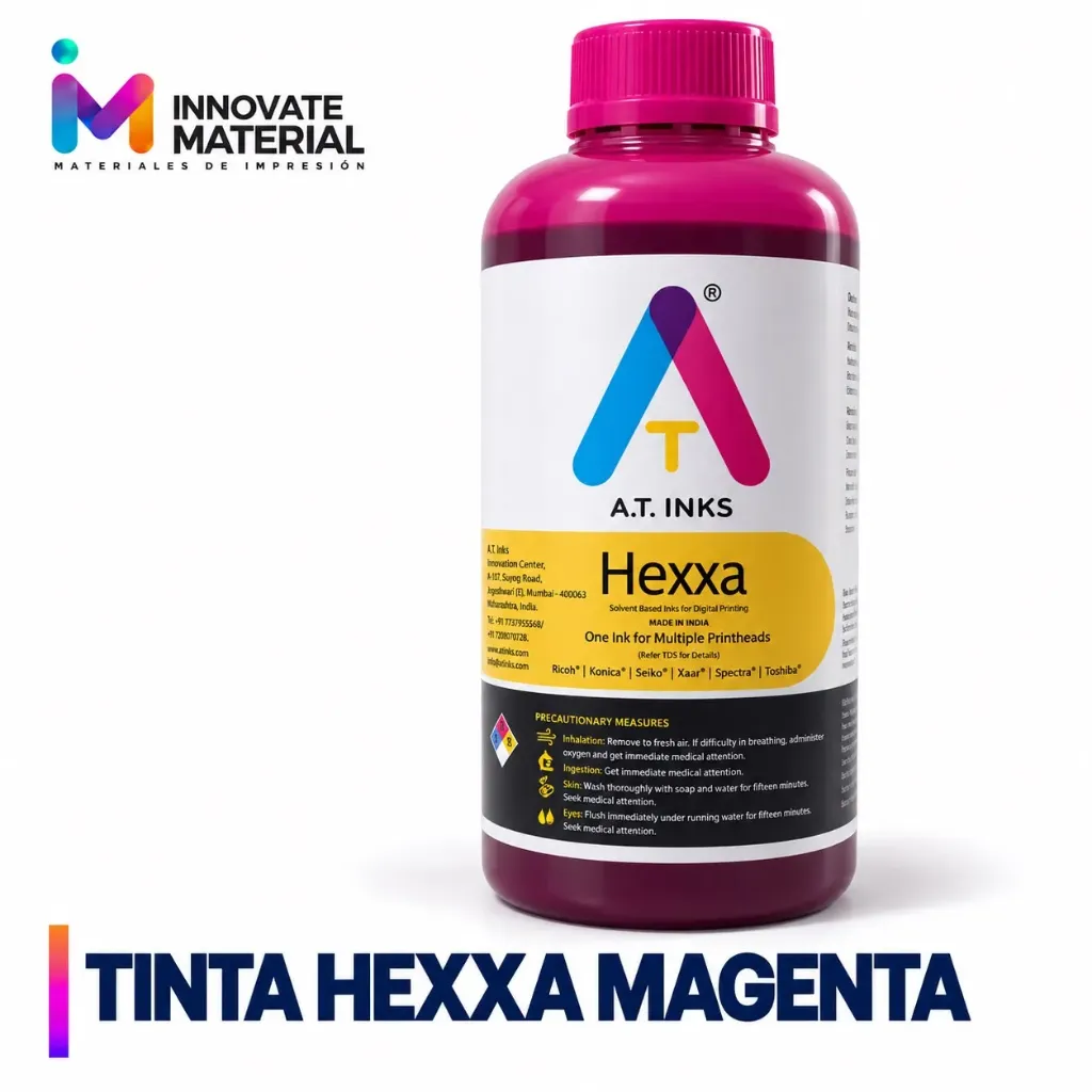 TINTA HEXXA MILD SOLVENTE MAGENTA ROJA (1 litro)​