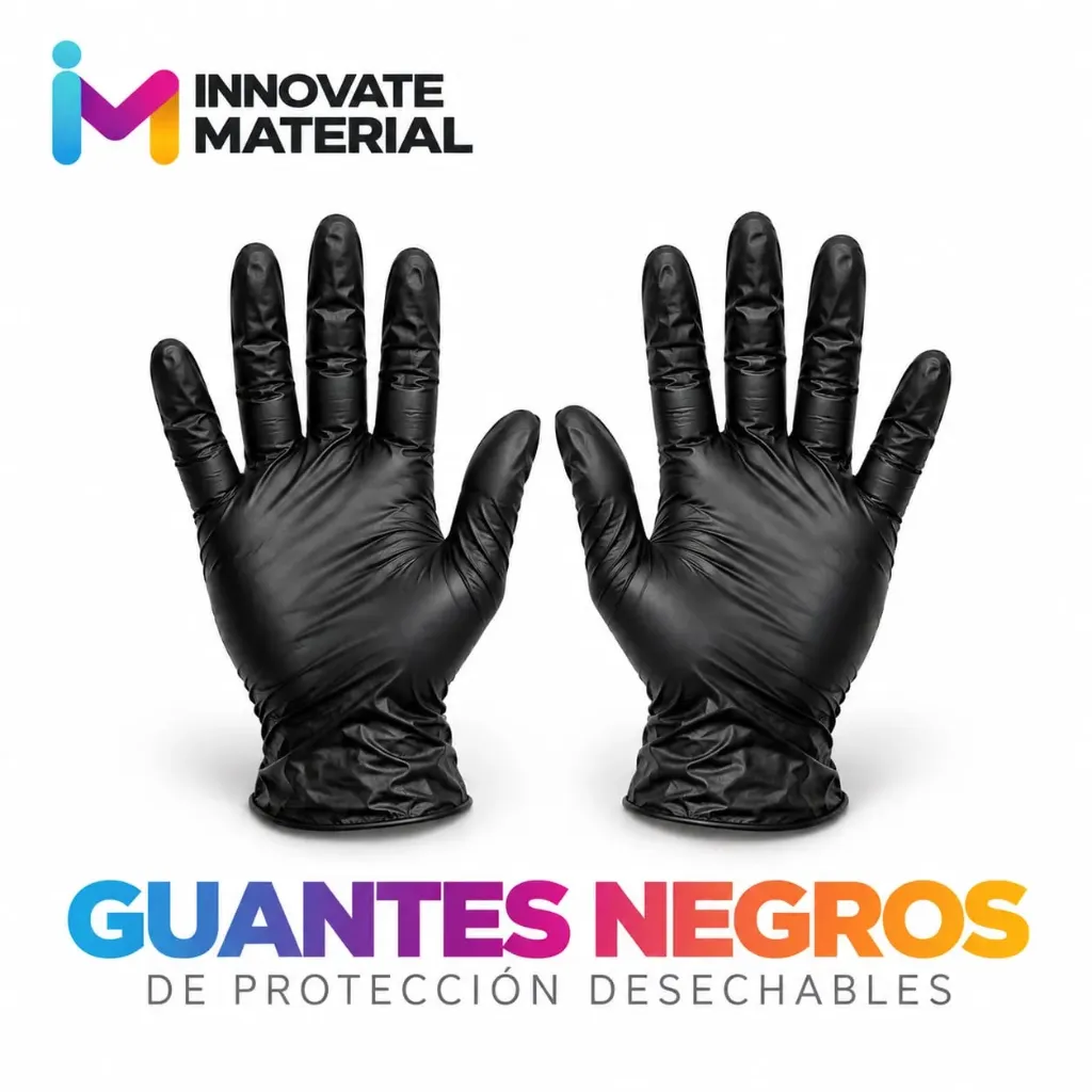 GUANTES NEGROS DE PROTECCION  DESECHABLES