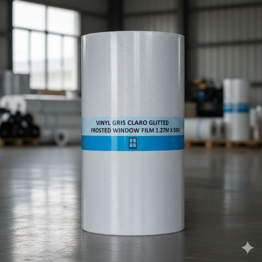 (FX) VINYL GRIS CLARO GLITTER FROSTED WINDOW FILM 1.27M X 50M (Rollo)