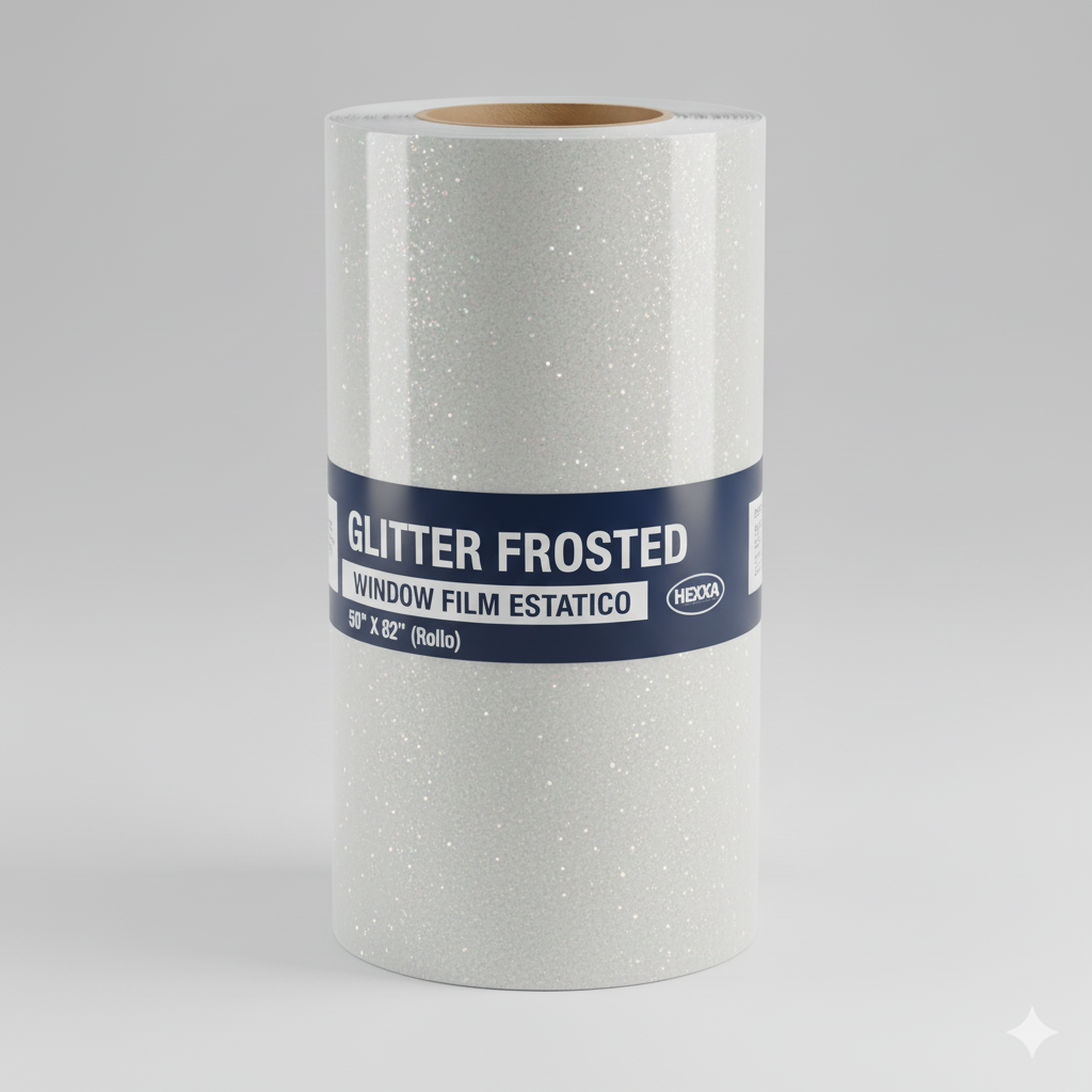 (FX) GLITTER FROSTED WINDOW FILM ESTATICO 50" X 82' (Rollo)