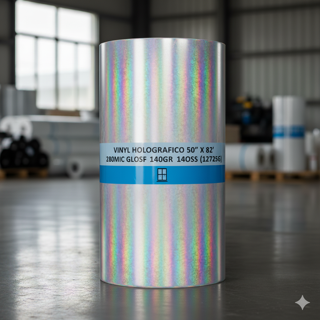 (FX) VINYL HOLOGRAFICO 50"X82' 280MIC 140GR GLOSS (12725G) (Rollo)