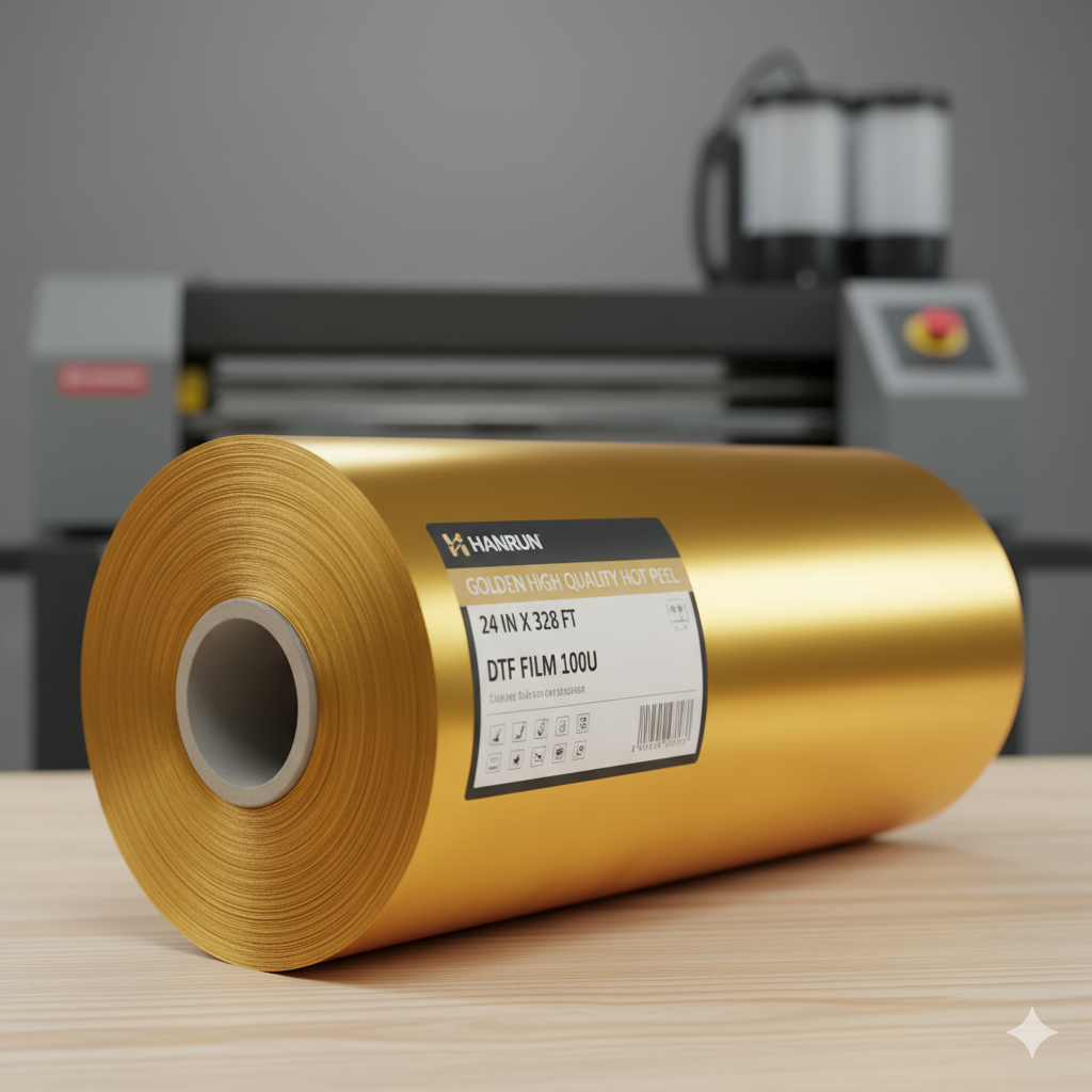 [INN0327] (FX) DTF FILM 100U HANRUN GOLDEN HIGH QUALITY HOT PEAL 24" X 328'
