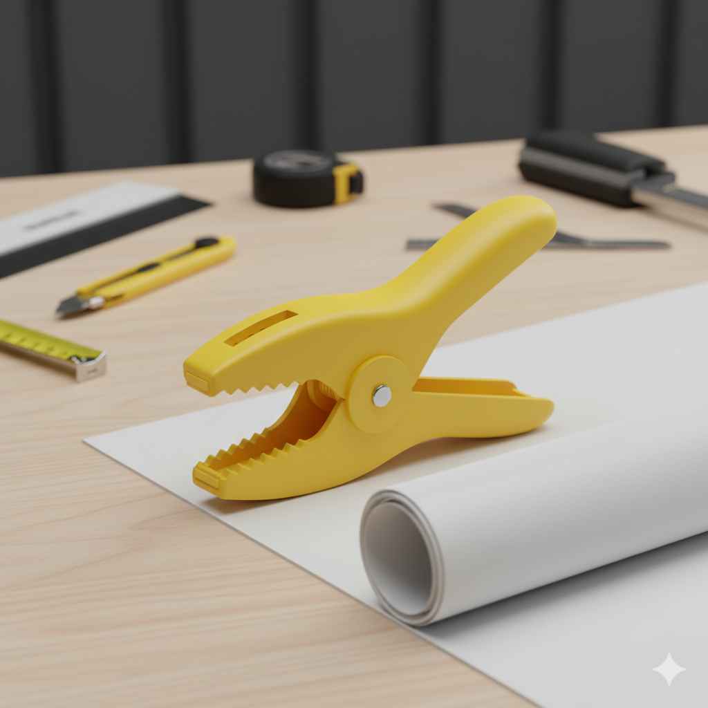 Abrazadera Para Vinil Amarilla