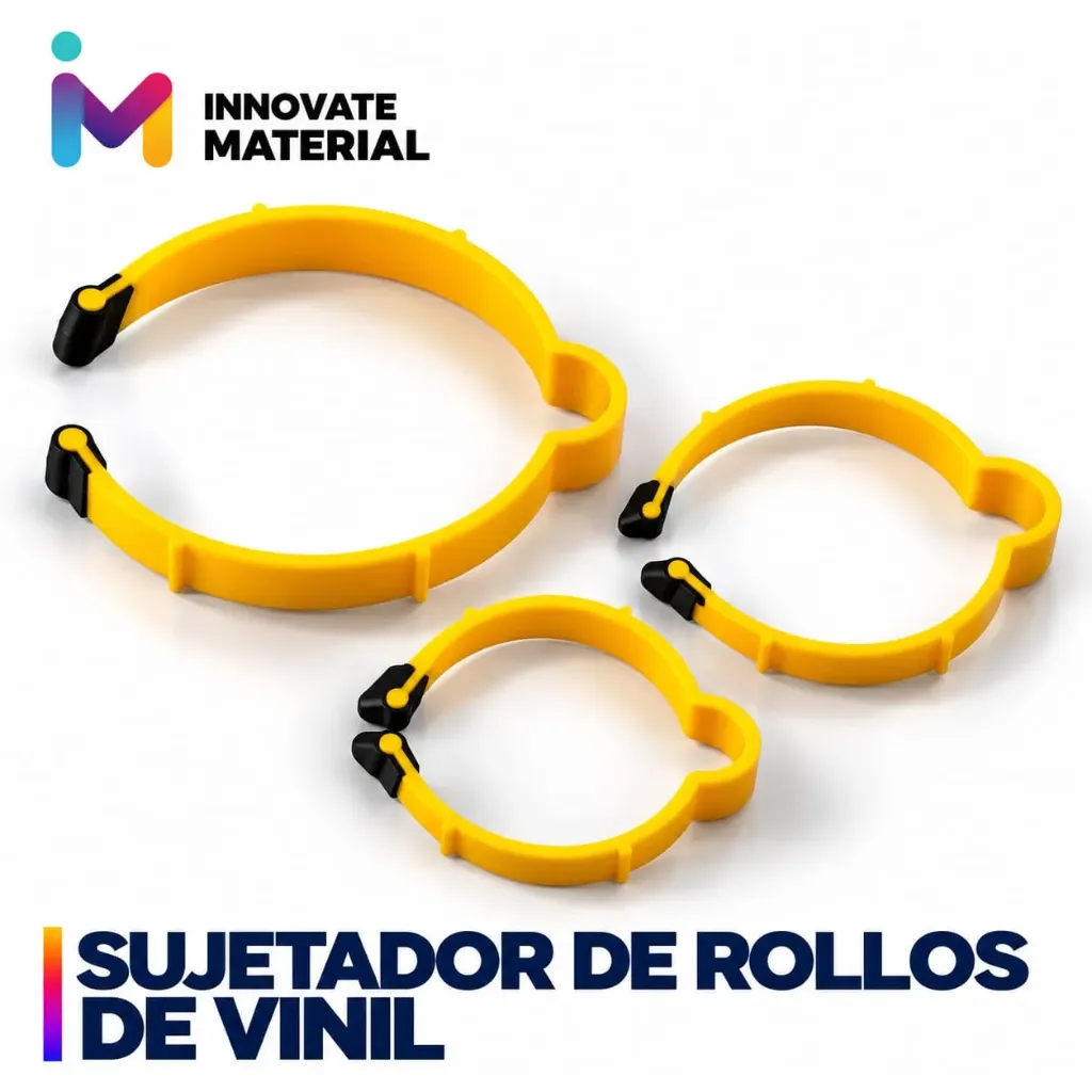 SUJETADOR DE ROLLOS DE VINIL AMARILLOS