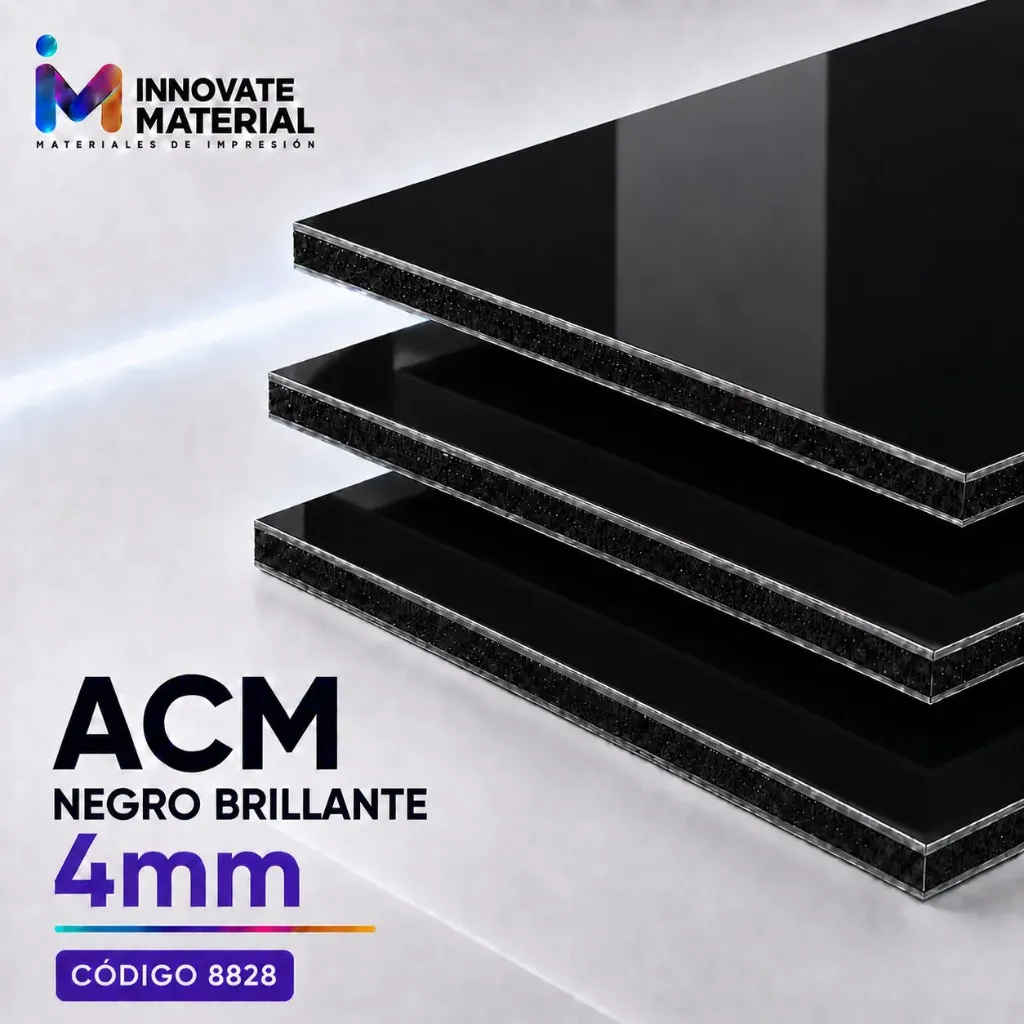 ACM NEGRO BRILLANTE 4MM #8828