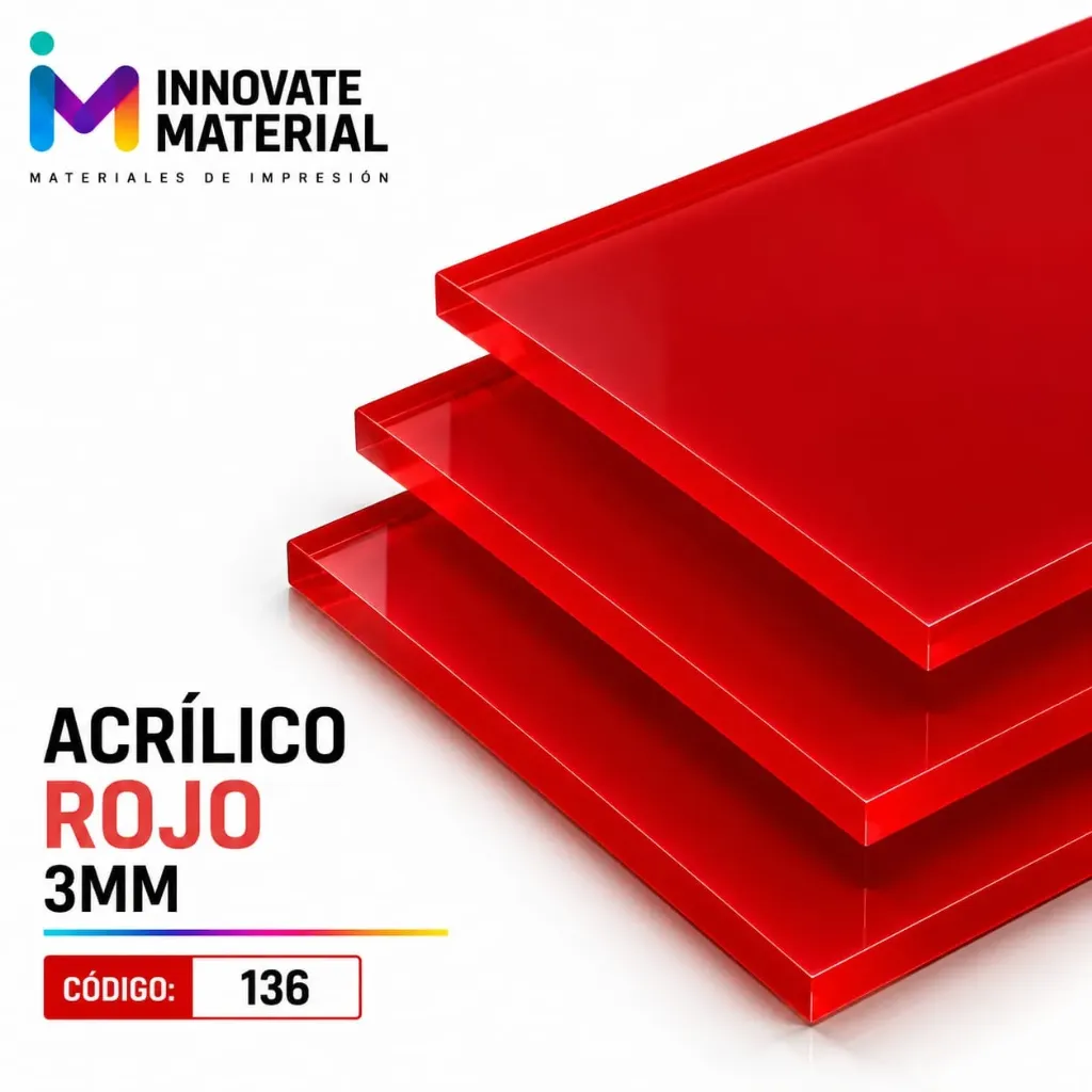 ACRILICO ROJO 3MM #136