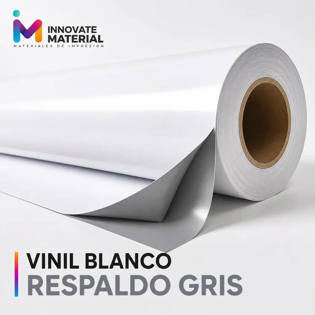 [INN0592] (CC112921)VINIL BLANCO GRIS 54''100 MIC GLOSS (YARDAS)
