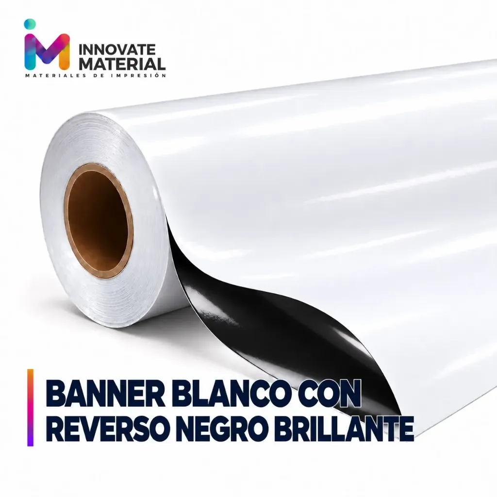 BANNER BLANCO CON REVERSO NEGRO BRILLANTE 500x500 15OZ 126''
