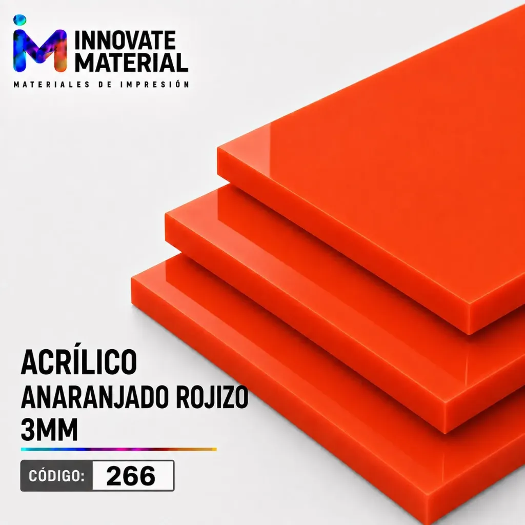 ACRILICO ANARANJADO ROJIZO 3MM #266