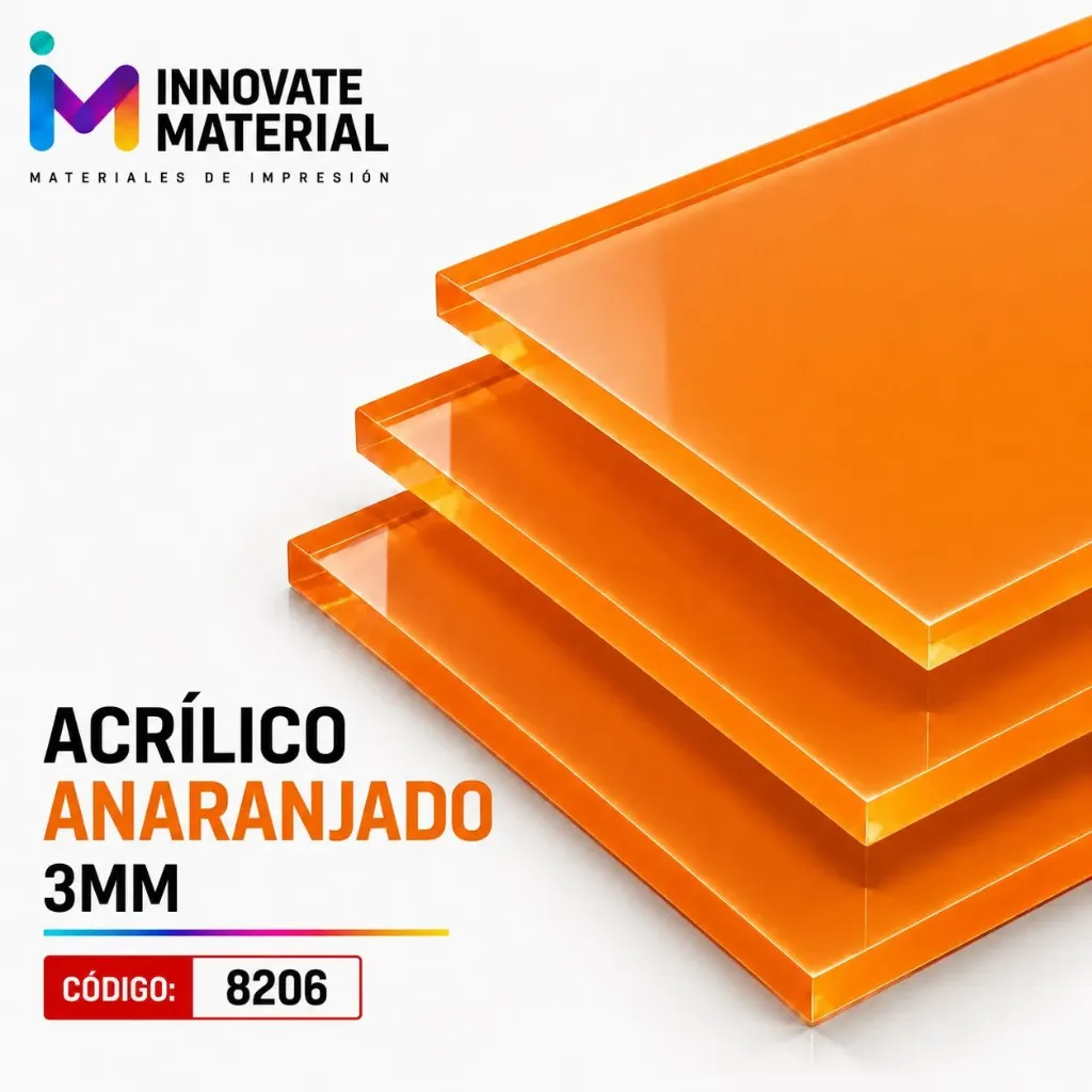 ACRILICO ANARANJADO 3MM #8206