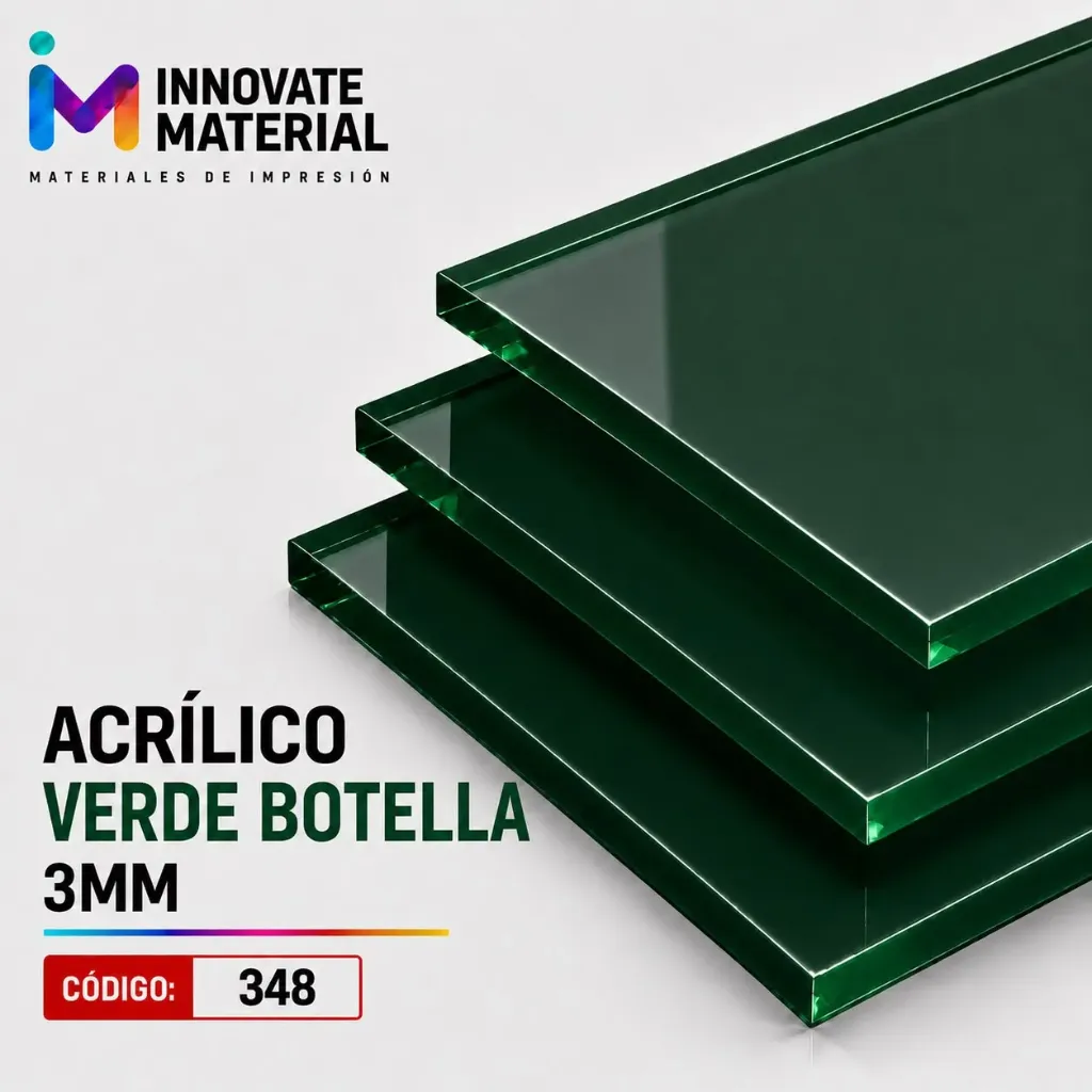 ACRILICO VERDE BOTELLA 3MM #348