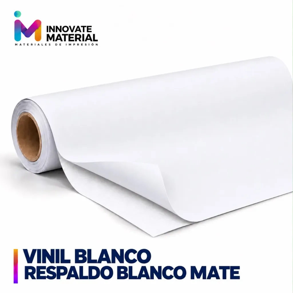 VINIL BLANCO RESPALDO BLANCO MATE 100MIC ROLLO 54''