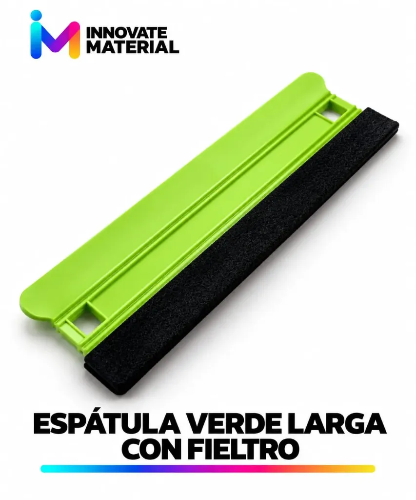 ESPATULA VERDE LARGA CON FIELTRO