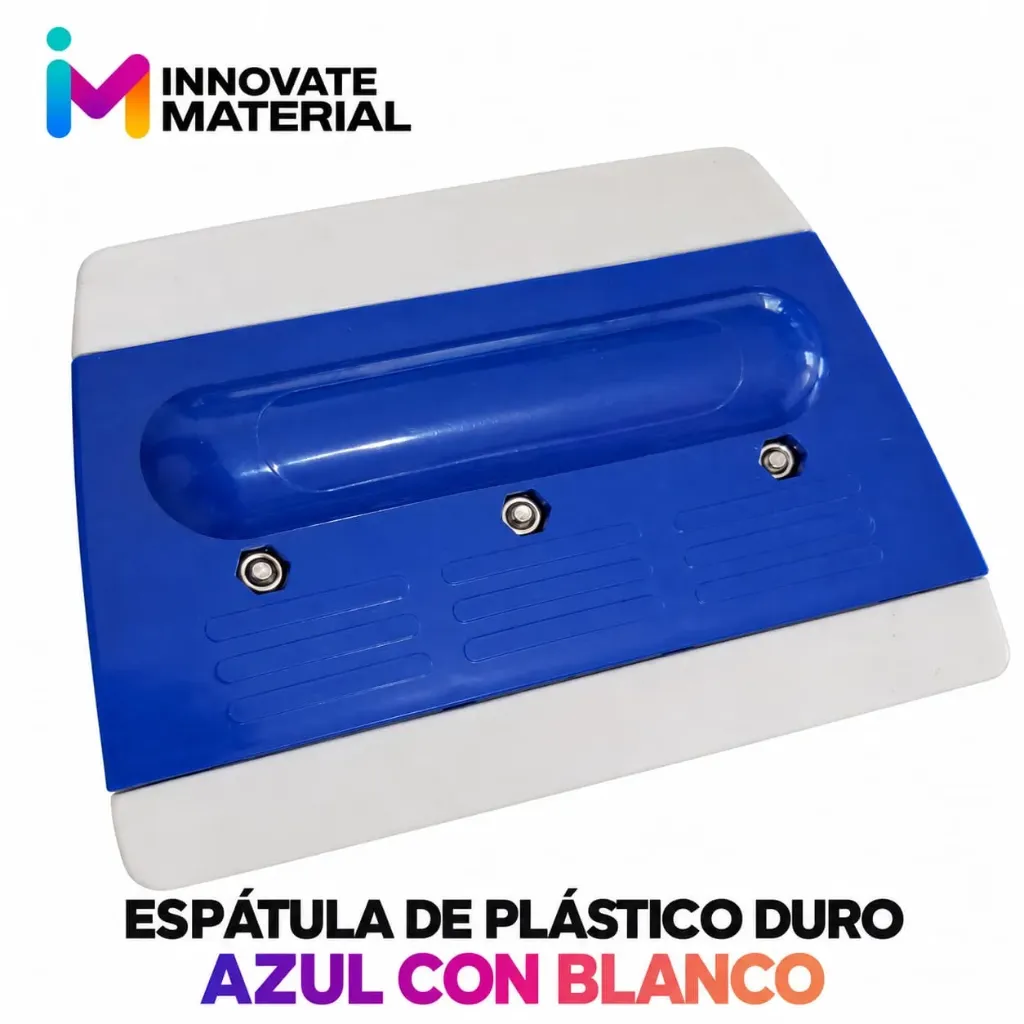 ESPATULA DE PLASTICO DURO AZUL CON BLANCO