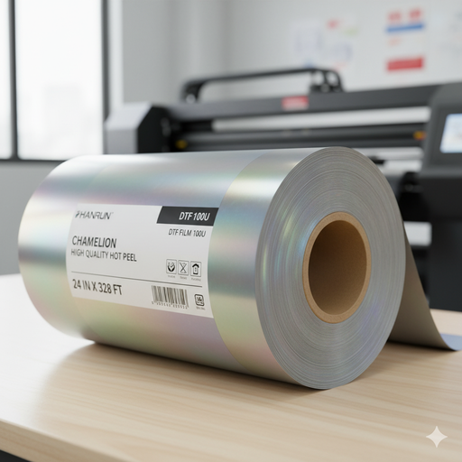 [INN0326] (FX) DTF FILM 100U HANRUN CHAMALEON HIGH QUALITY HOT PEAL  24" X 328'