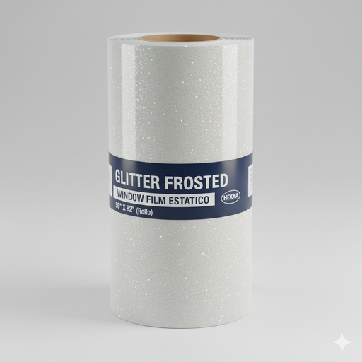 [INN0418] (FX) GLITTER FROSTED WINDOW FILM ESTATICO 50" X 82' (Yardas)